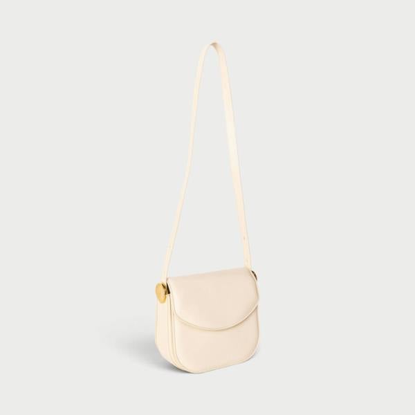 Jil Sander Medium Coin Leather Crossbody Bag Dune Beige