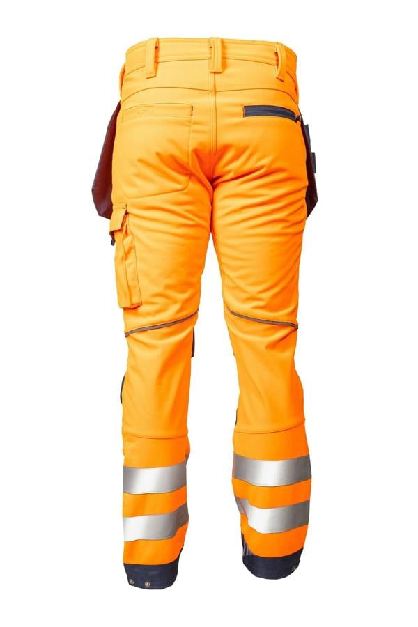 Slim Fit Stretch Softshell Hi-Vis Work Trousers with Holster Pockets - Hi-Vis Trousers