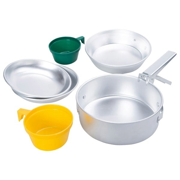 Mountain Warehouse 2 Person Cookware Set - Silver/Yellow/Green