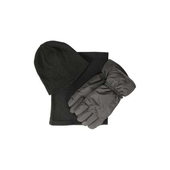 Mountain Warehouse Mens Hat Gloves And Scarf Set - Black - Black - 53% Polyester/47% Acrylic