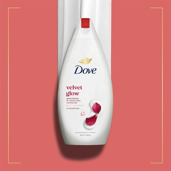 Dove Velvet Glow Body Wash 3 Pack, 0% Sulfate SLES Shower Gel, 450ml