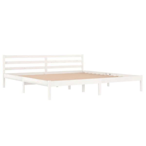 Berkfield Day Bed Solid Wood Pine 200x200 cm Super King White