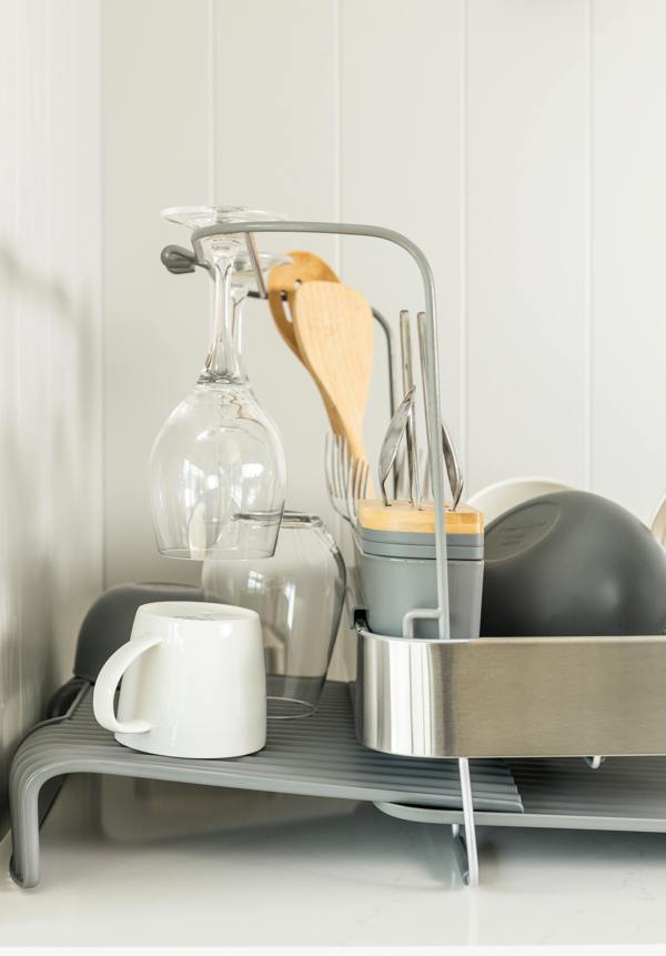 KitchenAid Expandable Dish-Drying Rack with Glassware Attachment