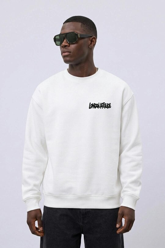 London Attitude Oversized City Graffiti Graphic Sweatshirt