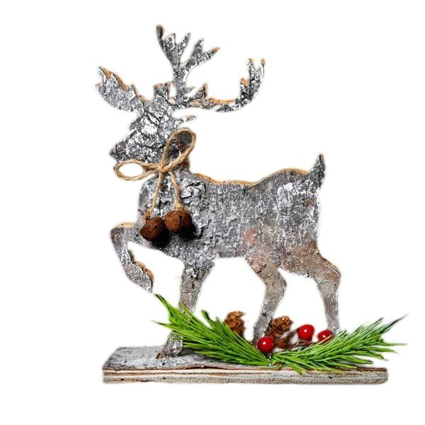 2cm Reindeer Shape Birch Bark Wooden Christmas Table Top Decoration image 5