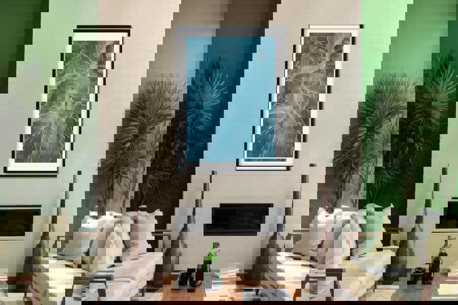 blue abstract artwork for interior design