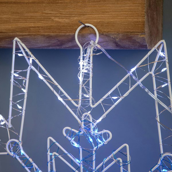 Samuel Alexander 52cm Light up Christmas Snowflake Dewdrop Silhouette with Twinkling LEDs