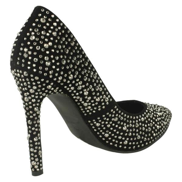 Anne Michelle Ladies Anne Michelle Diamante Court Shoes