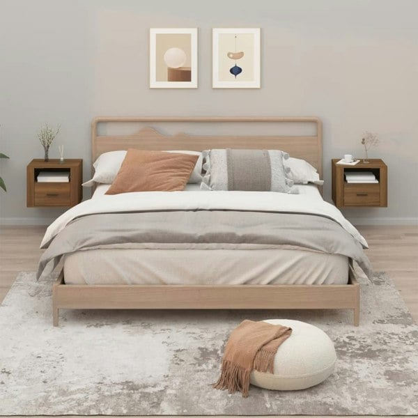 Berkfield Wall-mounted Bedside Cabinets 2 pcs Brown Oak 50x36x40 cm