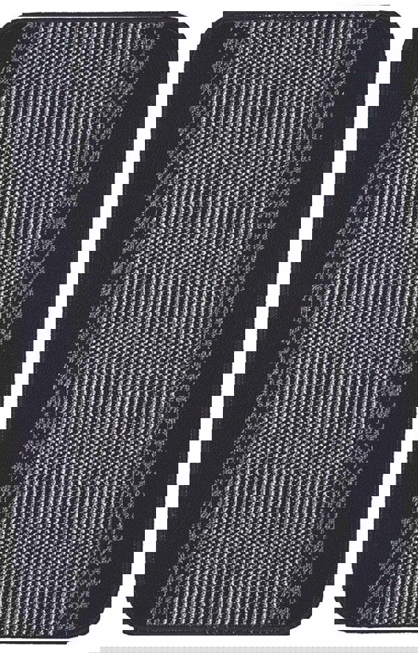 Machine Washable Designer Mats | Bordered Line Design Black