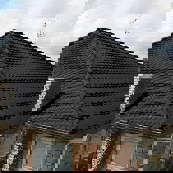 Half Round Ridge Tile Stone Coated Metal Roofing 10pcs Roofing Living and Home Black