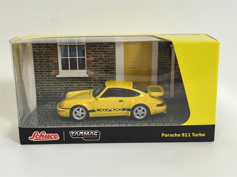 Tarmac Porsche 911 Turbo Yellow 1:64 Scale Tarmac Works Schuco T64S009YL