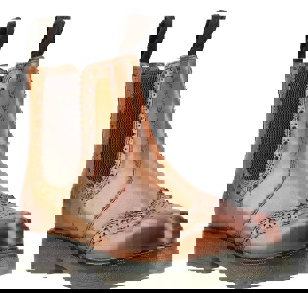 Amblers Dalby Mens Pull On Leather Brogue Dealer Ankle Boots