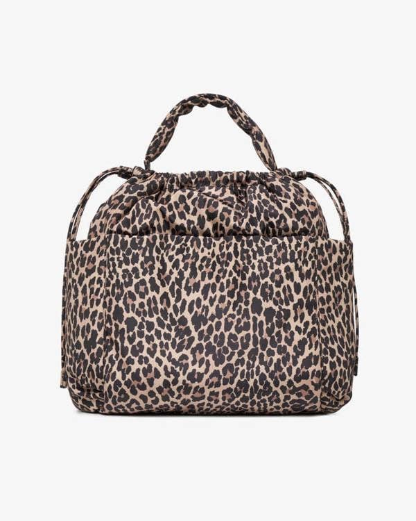 Tiba + Marl Luna Drawstring Changing Tote Leopard Print
