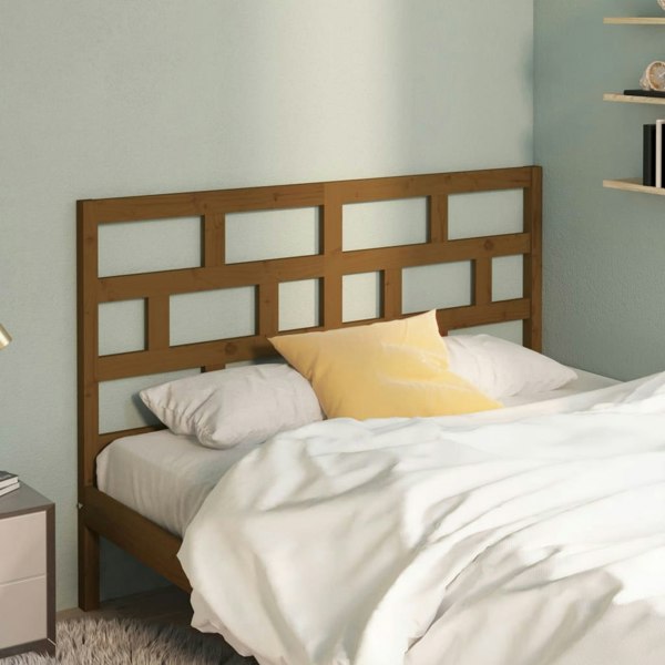 Berkfield Bed Headboard Honey Brown 126x4x100 cm Solid Wood Pine