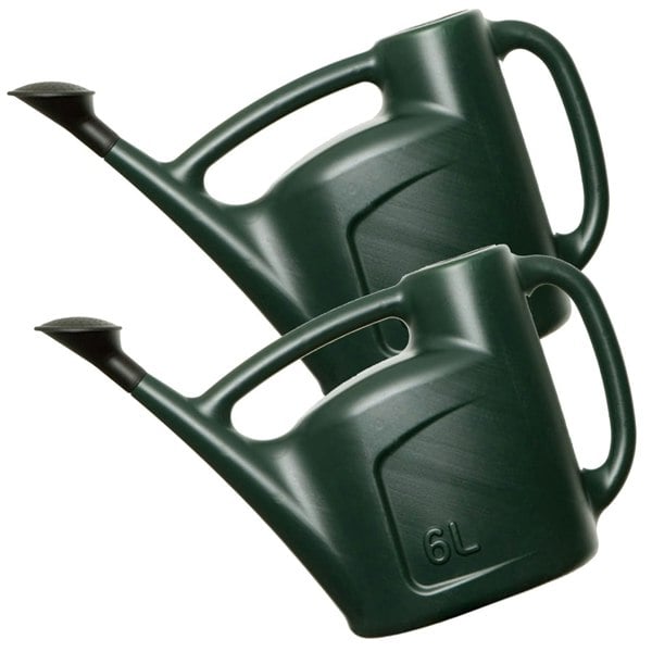 1 x Green 6 Litre Garden Watering Can With a Detachable Rose Head Sprinkler & Durable Handle