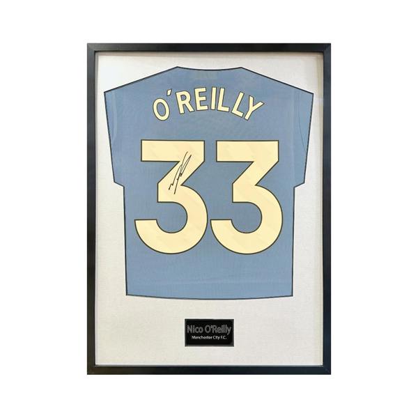 Nico O'Reilly Signed Manchester City Standard Frame