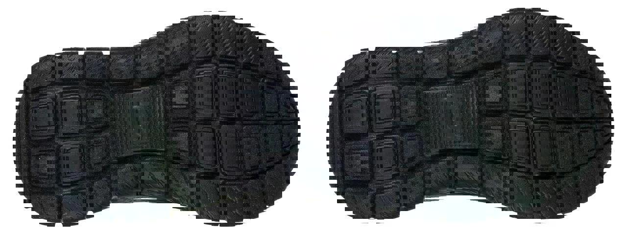 Skechers Track Glendor Mens Lace Up Gym Memory Foam Sport Trainers, black sneaker sole with detailed tread pattern for grip and durability.