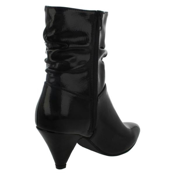 Spot On Ladies Spot On Mid Heel Rouched Ankle Boots F50897