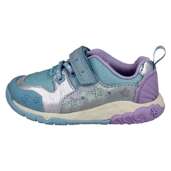 Clarks Girls Clarks Casual Glittery Trainers Tidal Shell