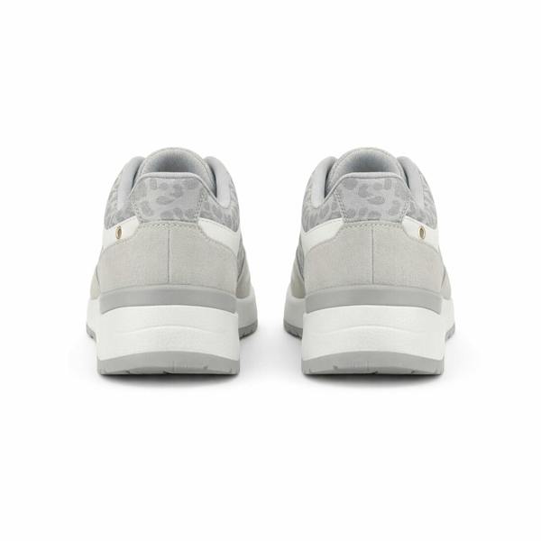 Cipriata L529FS NOVELIA Silver/White/Animal Print Trainers   in  White