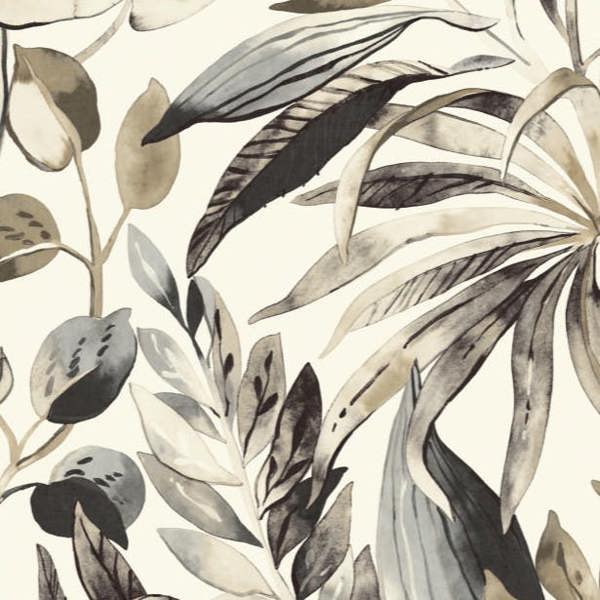 Grandeco Inky Palm Watercolour Jungle Leaves 3 panel repeatable Mural 1.59 x 2.8m