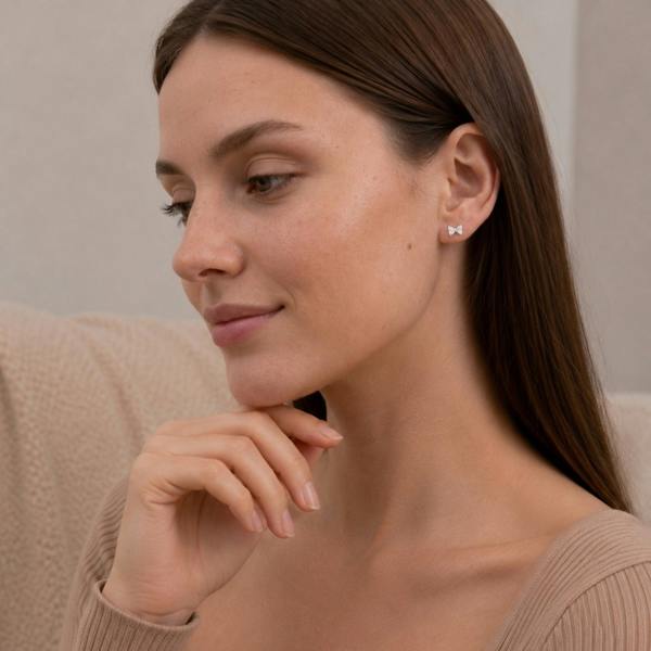 Spero London Sterling Silver Bow Warring Pear Gemstone