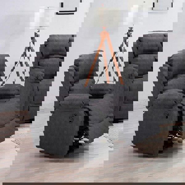 Furnishings For Less Alaska Dark Grey 3 Piece Reclining Sofa Suite