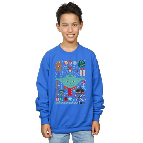 Star Wars Boys Yoda Christmas Sweatshirt - Royal Blue