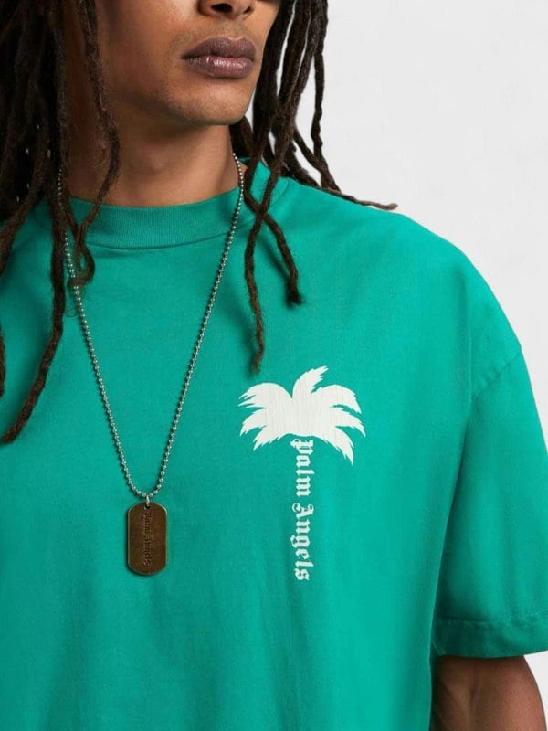 Palm Angels The Palm Tee Green White - Supplied FashionPalm Angels