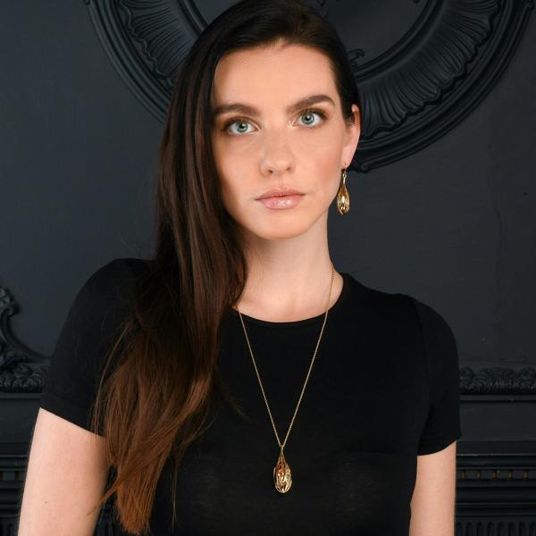 namana Gold Vermeil Gemstone Teardrop Pendant Necklace For Women