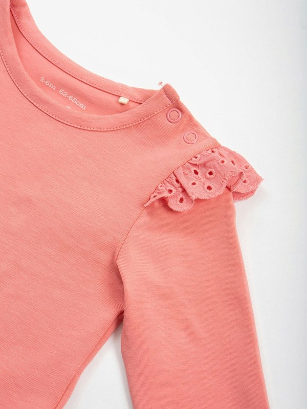 Kite Baby Organic Broderie Bodysuit Salmon