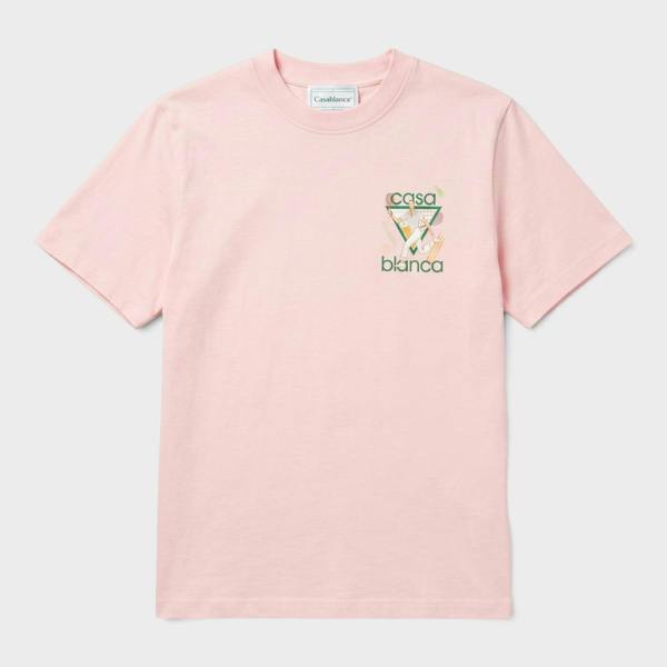 Casablanca Logo Tennis Club Icon T-Shirt Pink