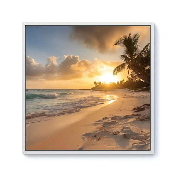 Warren Reed Sunrise In Paradise Framed Canvas