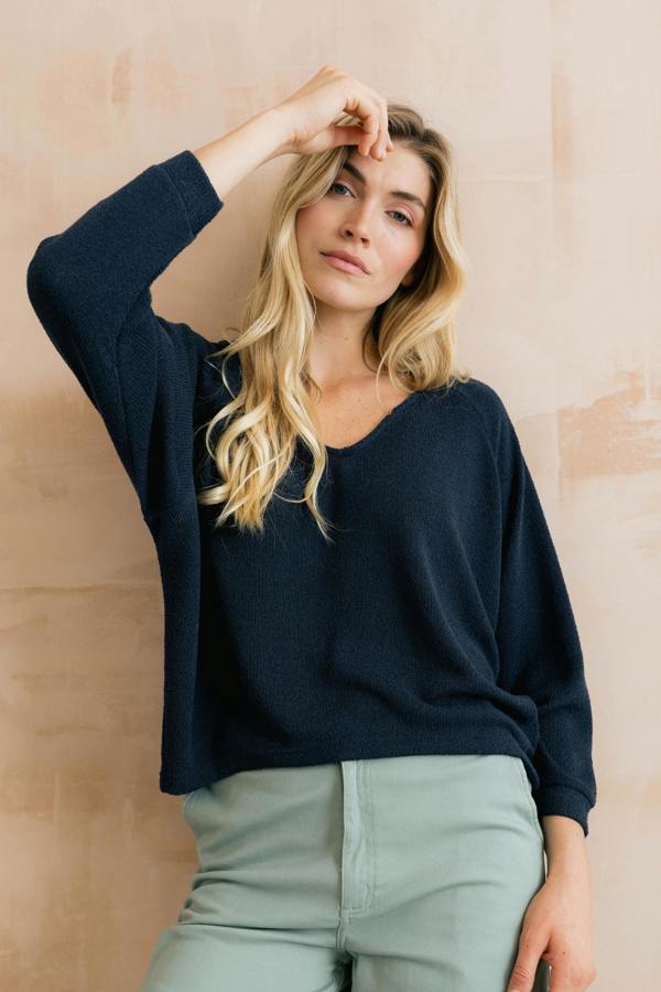 Lily & Me Rewilding Batwing Jumper Navy