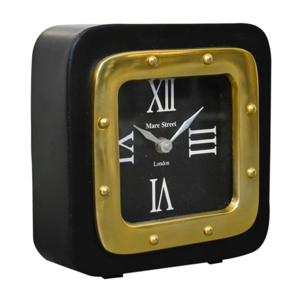 Artisan Furniture Black and Gold Small Table Clock