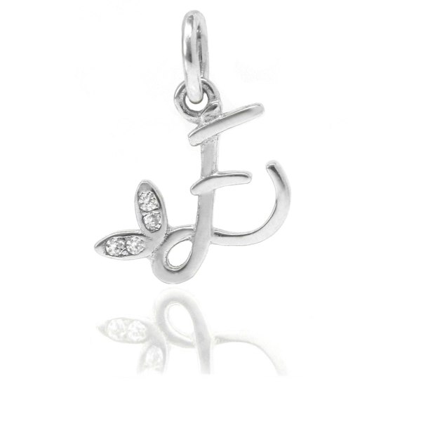 Say It With Winged Initial Charm - Sterling Silver