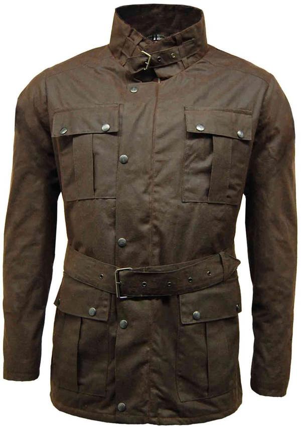 Brown Game Continental Waxed Jacket for Men