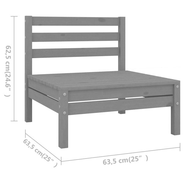 Berkfield 5 Piece Garden Lounge Set Solid Pinewood Grey