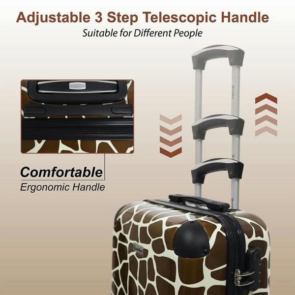 Groundlevel Animal Print 20" Hard Shell Cabin Suitcase Lightweight Spinner Carry On