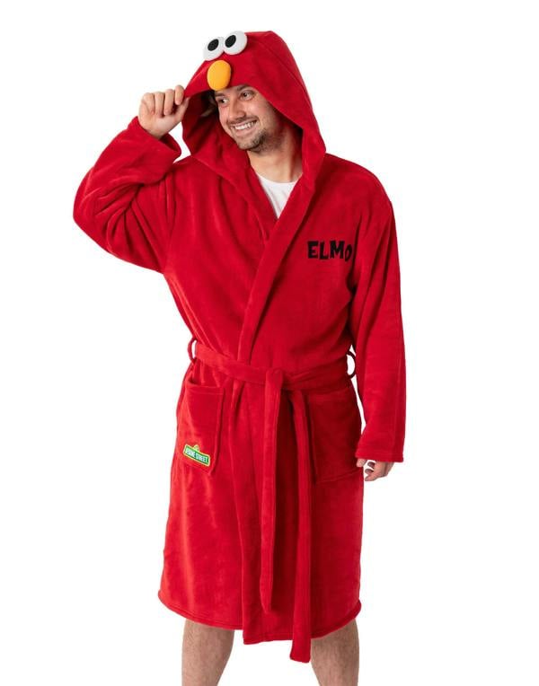 Sesame Street Unisex Red Elmo Hooded Bathrobe