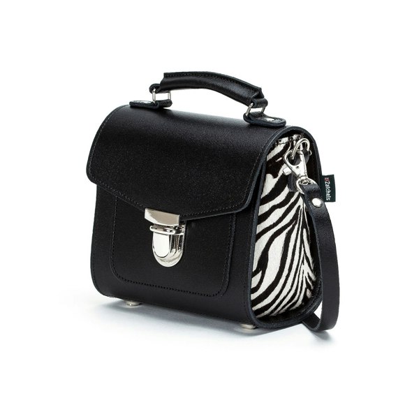 Zatchels Handmade Leather Sugarcube Handbag - Zebra