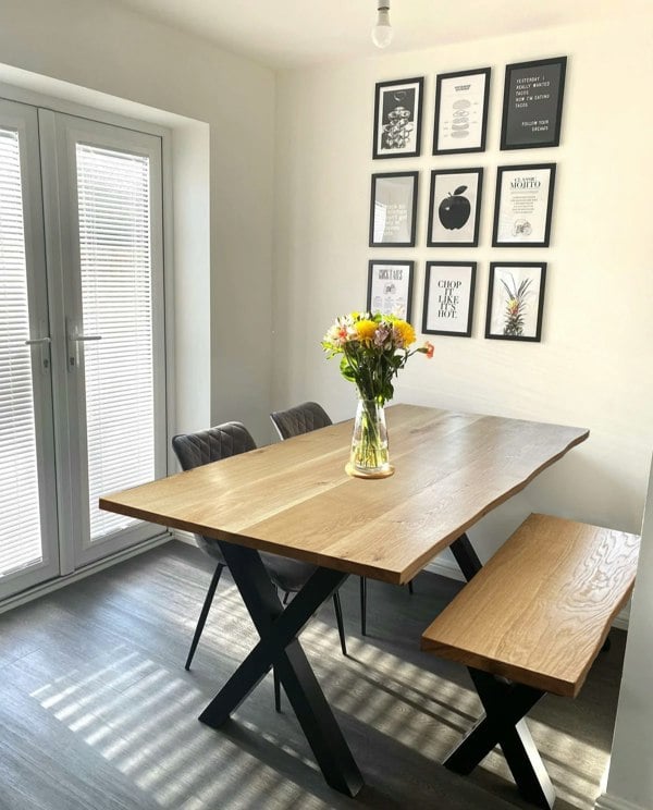 The Bespoke Carpentry Co Premium Solid Oak Table and Benches