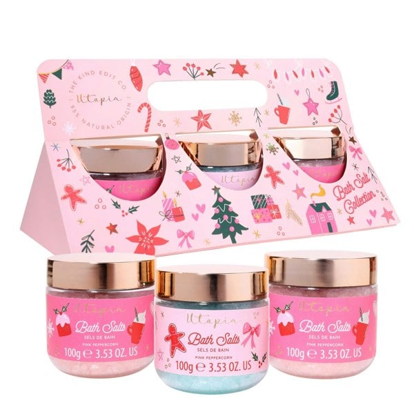 The Kind Edit Co. Utopia Christmas Bath Salts Collection Gift Set