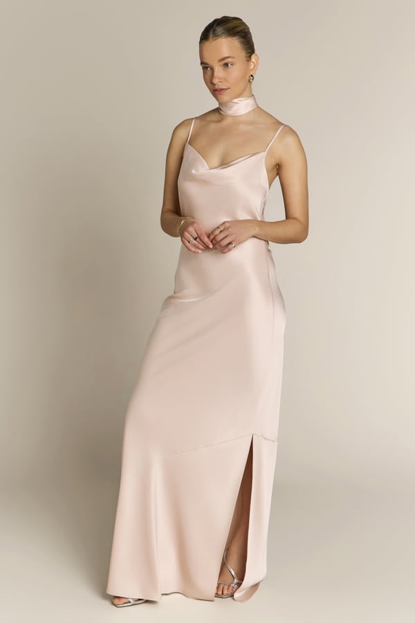 Rewritten London Pollenca Dress in Champagne Satin