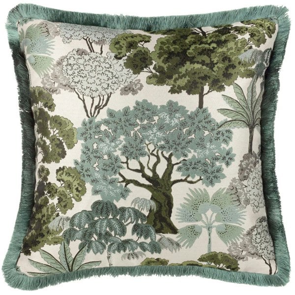 Wylder Nature Woodlands Jacquard Floral Cushion Cover - Green