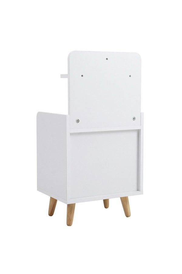 Living and Home One Drawer Wooden Bedside Table With Wooden Legs