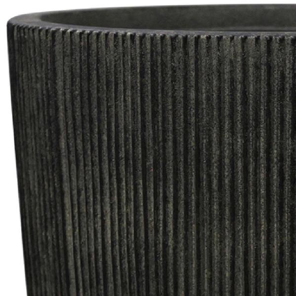 Milan Tall Ruffled Plant Pot 48cm x 37cm, 37L - Black