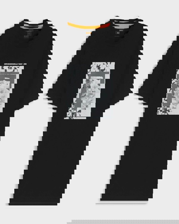 BOSS Orange Te lupo Mens Polar Bear Graphic T-Shirt - Black 001 - CHO - Designer Mens Short Sleeve T-Shirts & Tops