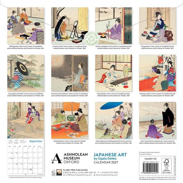Ashmolean Museum, Japanese Art Calendar 2027, Wall Calendars, Month To View, Art, Gift